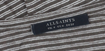 Womens UK Size 4 AllSaints Black Tunic Blouse
