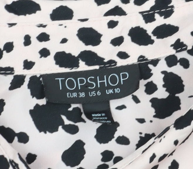 Womens UK Size 10 Topshop Black Basic Blouse