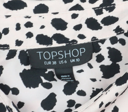 Womens UK Size 10 Topshop Black Basic Blouse
