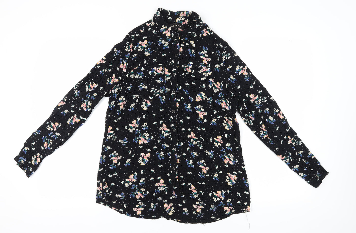 Womens UK Size 10 River Island Multicoloured Basic Blouse