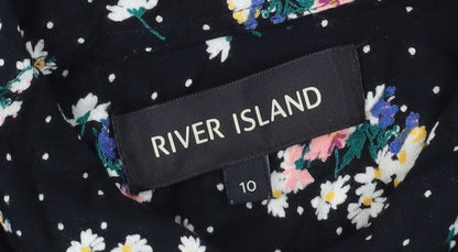 Womens UK Size 10 River Island Multicoloured Basic Blouse