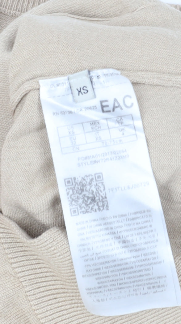 Womens UK Size XS GUESS Beige Pullover Jumper