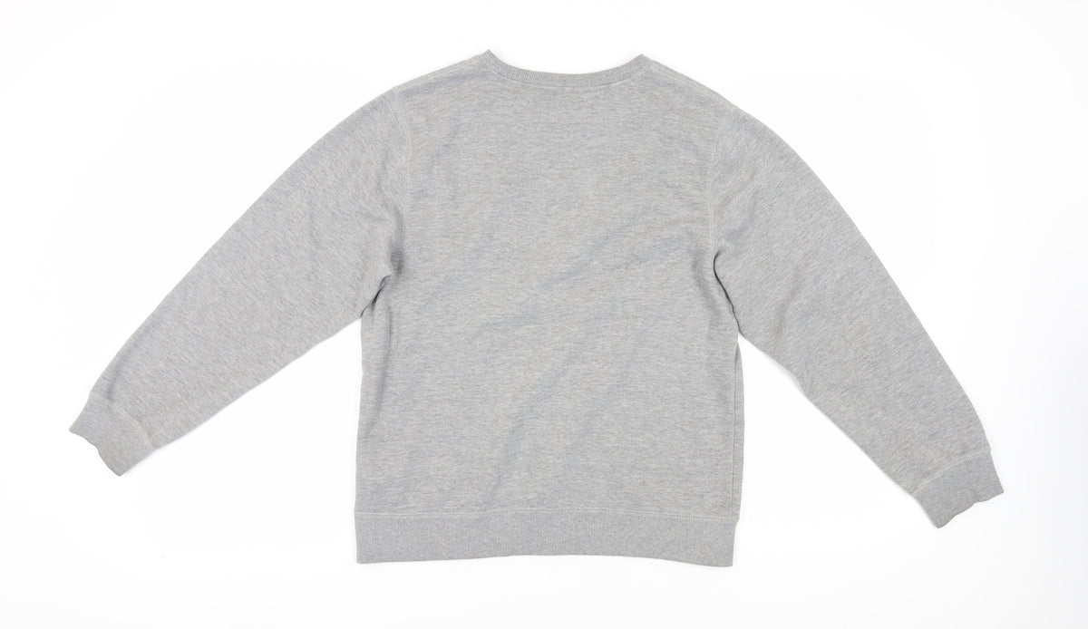 Back view of Converse Kids Grey XL Pullover Sweatshirt with Logo