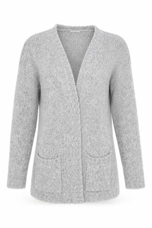 Womens UK Size L Jacqueline de Yong Grey Cardigan Jumper