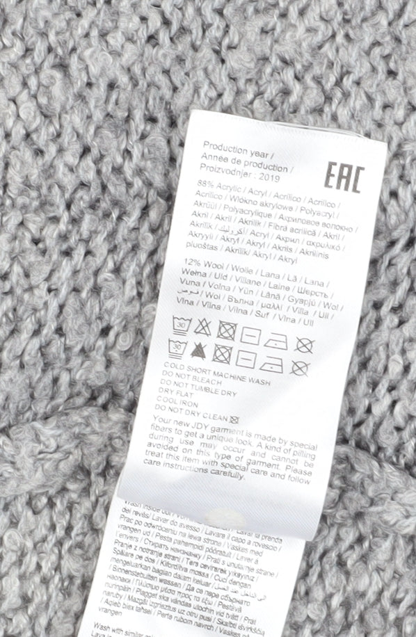 Womens UK Size L Jacqueline de Yong Grey Cardigan Jumper