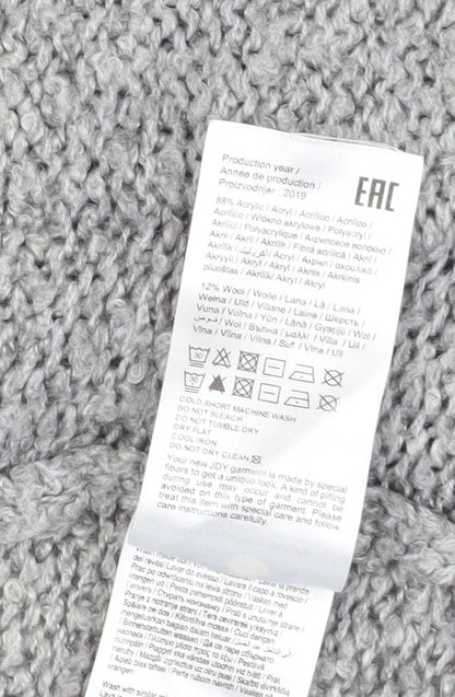 Womens UK Size L Jacqueline de Yong Grey Cardigan Jumper