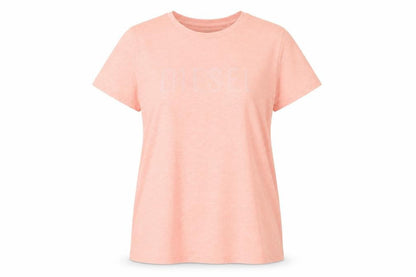 Front view of Diesel girls’ pink xl basic t-shirt with logo