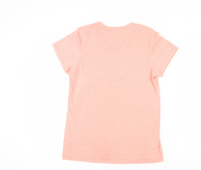 Back view of Diesel girls’ pink xl basic t-shirt with logo