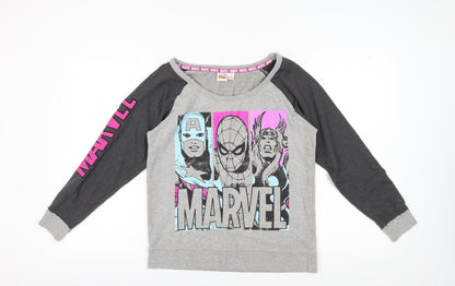 Marvel Women's Grey 14 Comics Superhero Pullover Sweatshirt