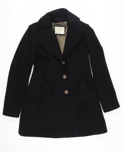 Guess Jeans Women's Black Wool Mid-Length Overcoat M