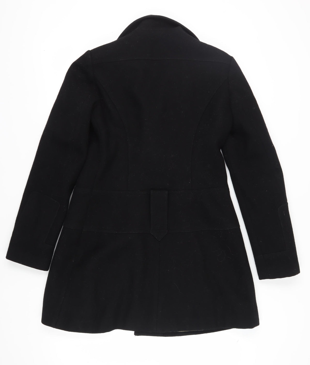 Guess Jeans Women's Black Wool Mid-Length Overcoat M