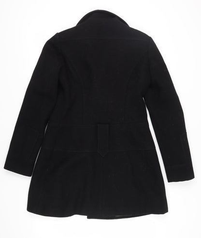 Guess Jeans Women's Black Wool Mid-Length Overcoat M