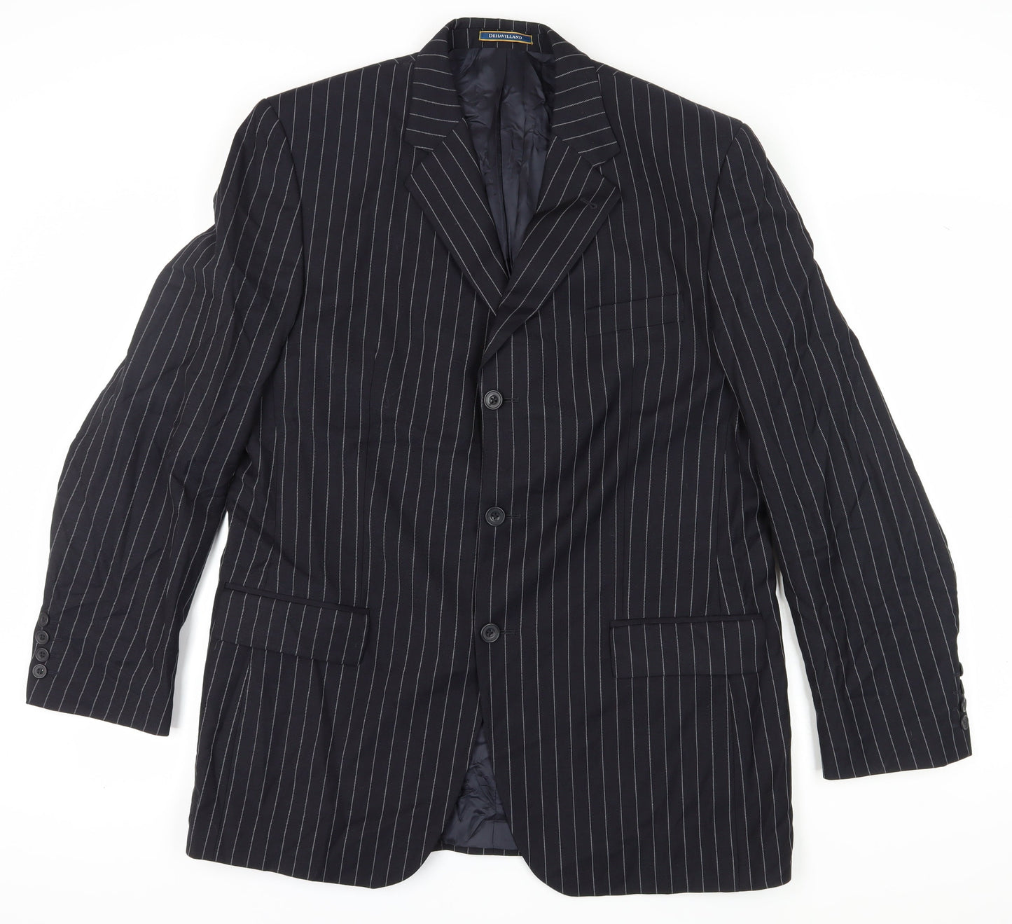 Mens UK Size 42 Dehavilland Regular Black Suit Jacket