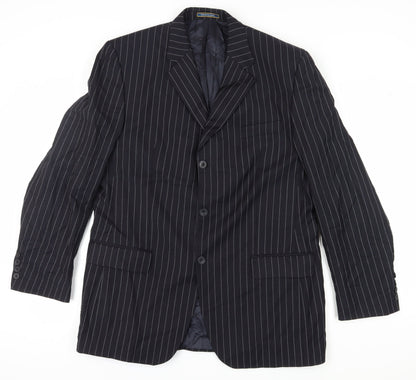 Mens UK Size 42 Dehavilland Regular Black Suit Jacket