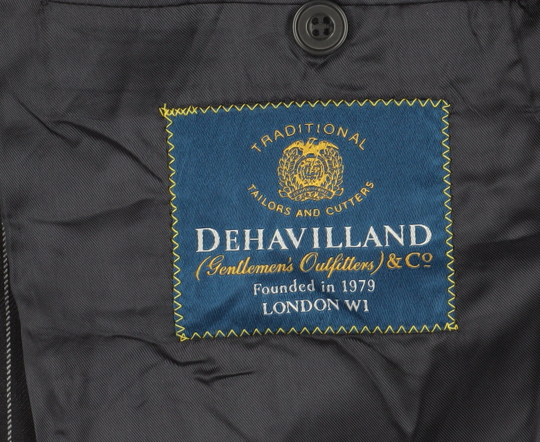 Mens UK Size 42 Dehavilland Regular Black Suit Jacket
