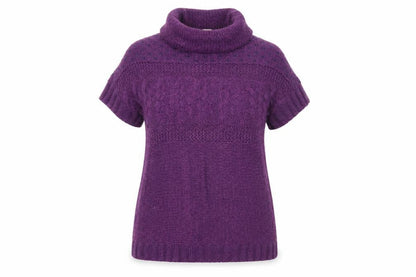 Little Stuff Women's Purple Cable-Knit Pullover, Size 14