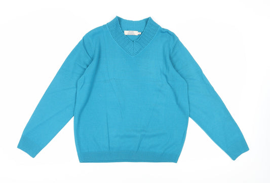 Honor Millburn Women's Blue V-Neck Pullover Jumper M