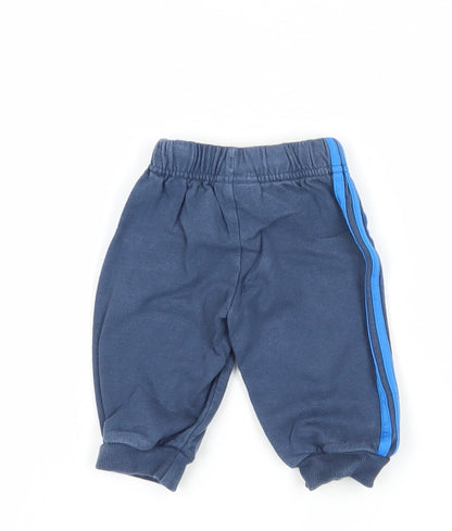 Adidas Unisex Baby Blue Jogger Trousers 0-3M - Cotton Comfort