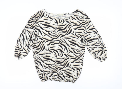 Laura Ashley Women's Multicoloured Zebra Tunic Blouse Size 14