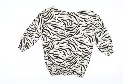 Laura Ashley Women's Multicoloured Zebra Tunic Blouse Size 14