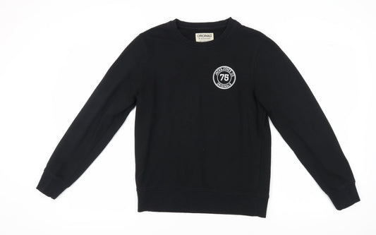 Mens UK Size S JACK & JONES Black Pullover Sweatshirt