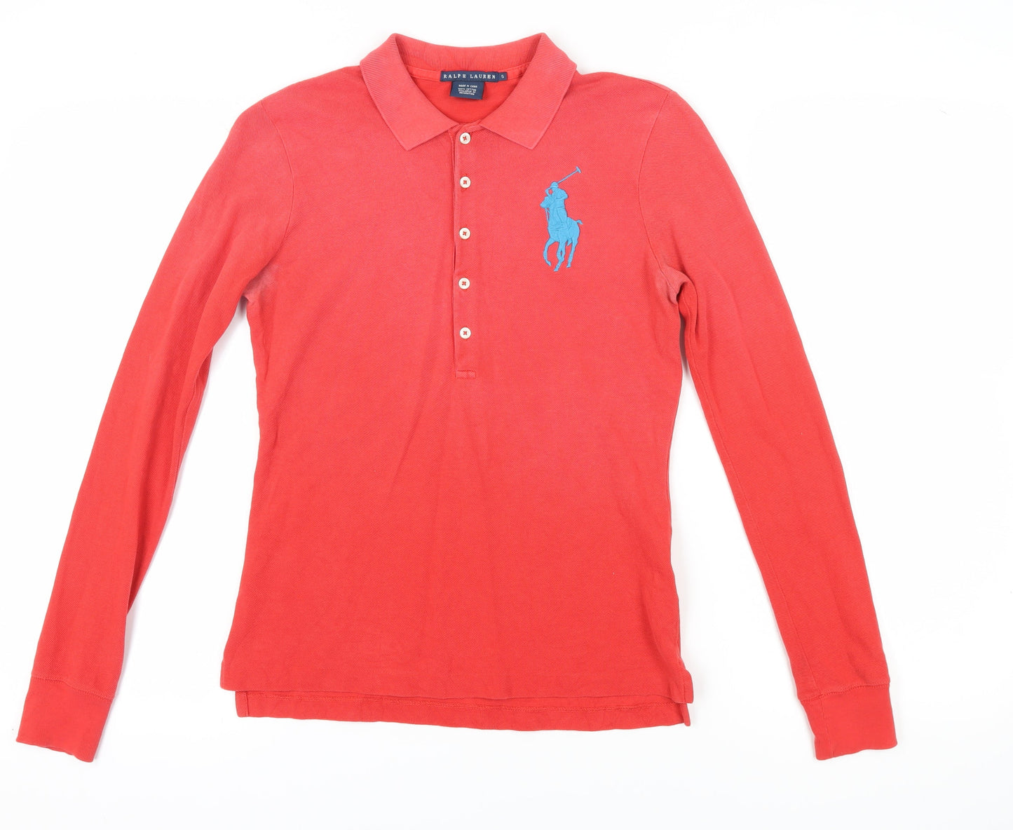 Ralph Lauren Unisex Red Long Sleeve Polo Shirt S