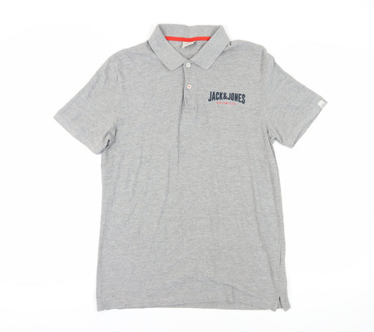Jack & Jones Grey Men's Medium Polo Shirt