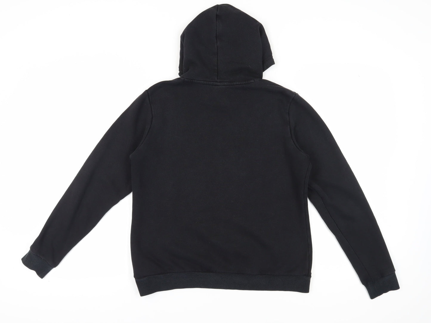 Puma Women's Black Hoodie with Logo, Size 16, Drawstring