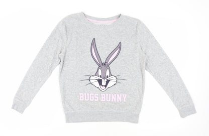 Teens UK Size 2XS Looney Tunes Grey Pullover Sweatshirt
