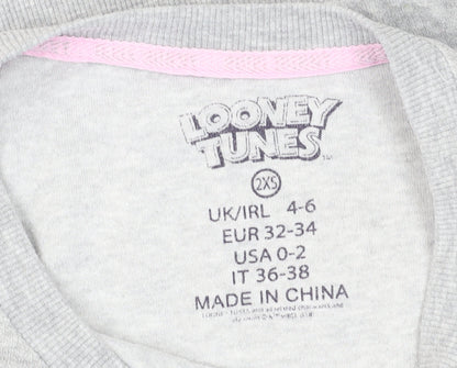 Teens UK Size 2XS Looney Tunes Grey Pullover Sweatshirt