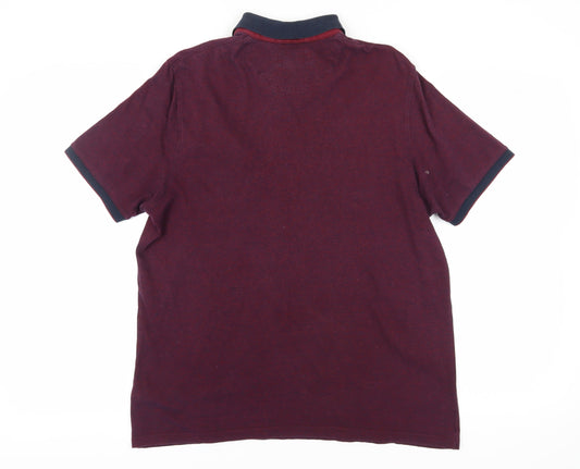Ted Baker Men’s Red Polo Shirt - Size L, Button Down