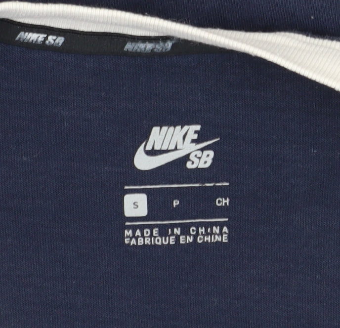 Nike Men's Blue Crew Neck T-Shirt, Size S, Cotton