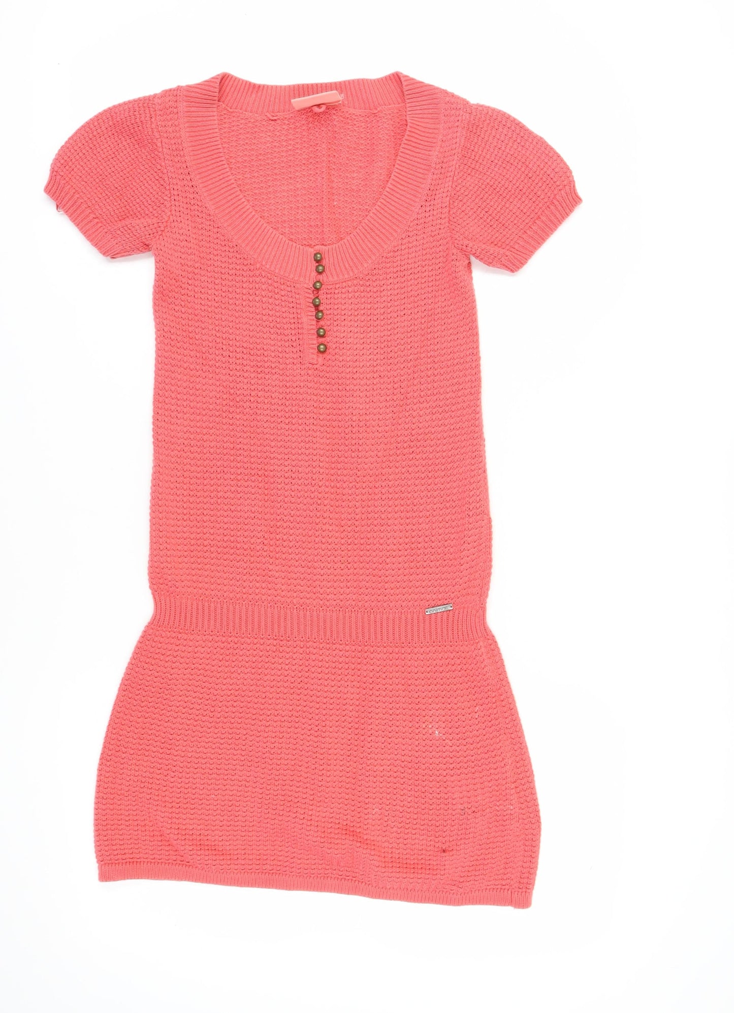 Animal Women's Pink Knit Dress, Size 10 - Short Sleeve