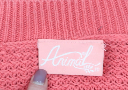 Animal Women's Pink Knit Dress, Size 10 - Short Sleeve