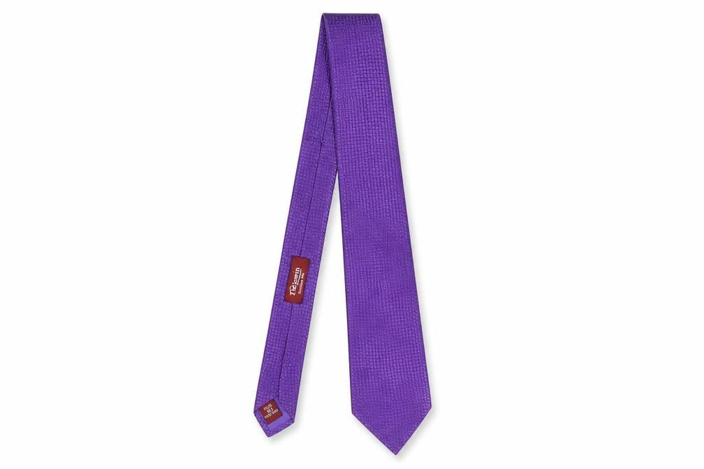 Mens T.M.Lewin Purple Geometric 100% Silk  Tie