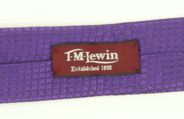 T.M.Lewin Men's Purple Silk Geometric Tie