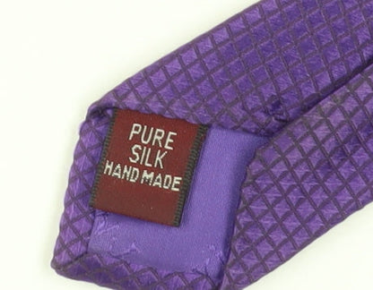 T.M.Lewin Men's Purple Silk Geometric Tie