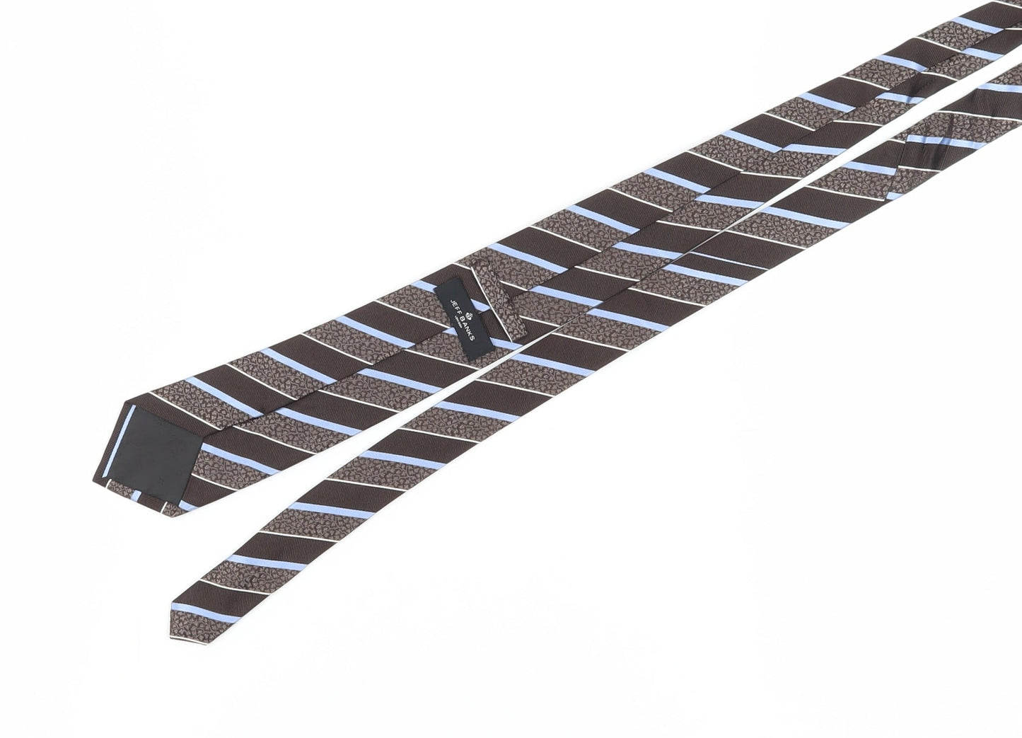 Jeff Banks Men's Brown Striped Slim Silk Tie