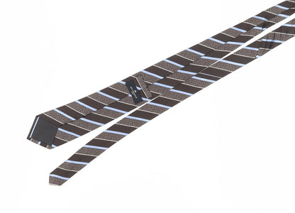 Jeff Banks Men's Brown Striped Slim Silk Tie