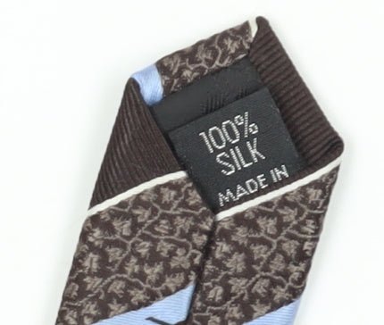 Jeff Banks Men's Brown Striped Slim Silk Tie
