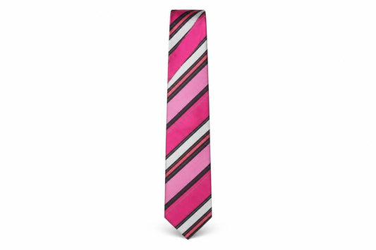 Mens Daniel Hechter Pink Striped 100% Silk  Tie