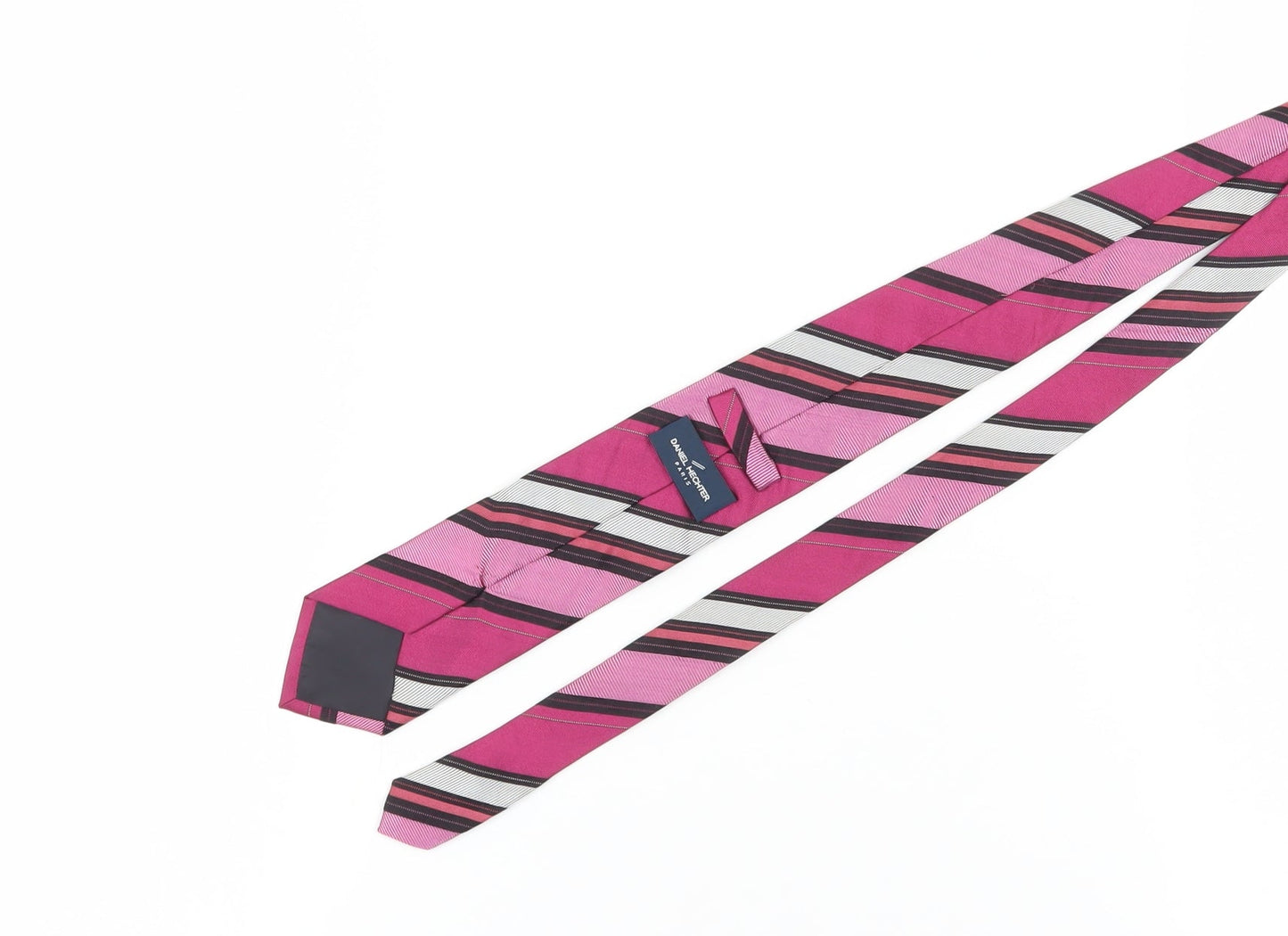 Mens Daniel Hechter Pink Striped 100% Silk  Tie