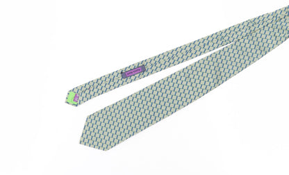 Austin Reed Men's Aqua Geometric Silk Tie One Size