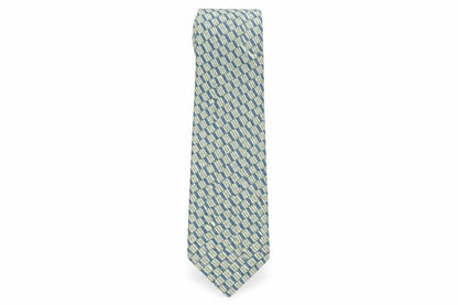 Mens Austin Reed Aqua Geometric 100% Silk  Tie