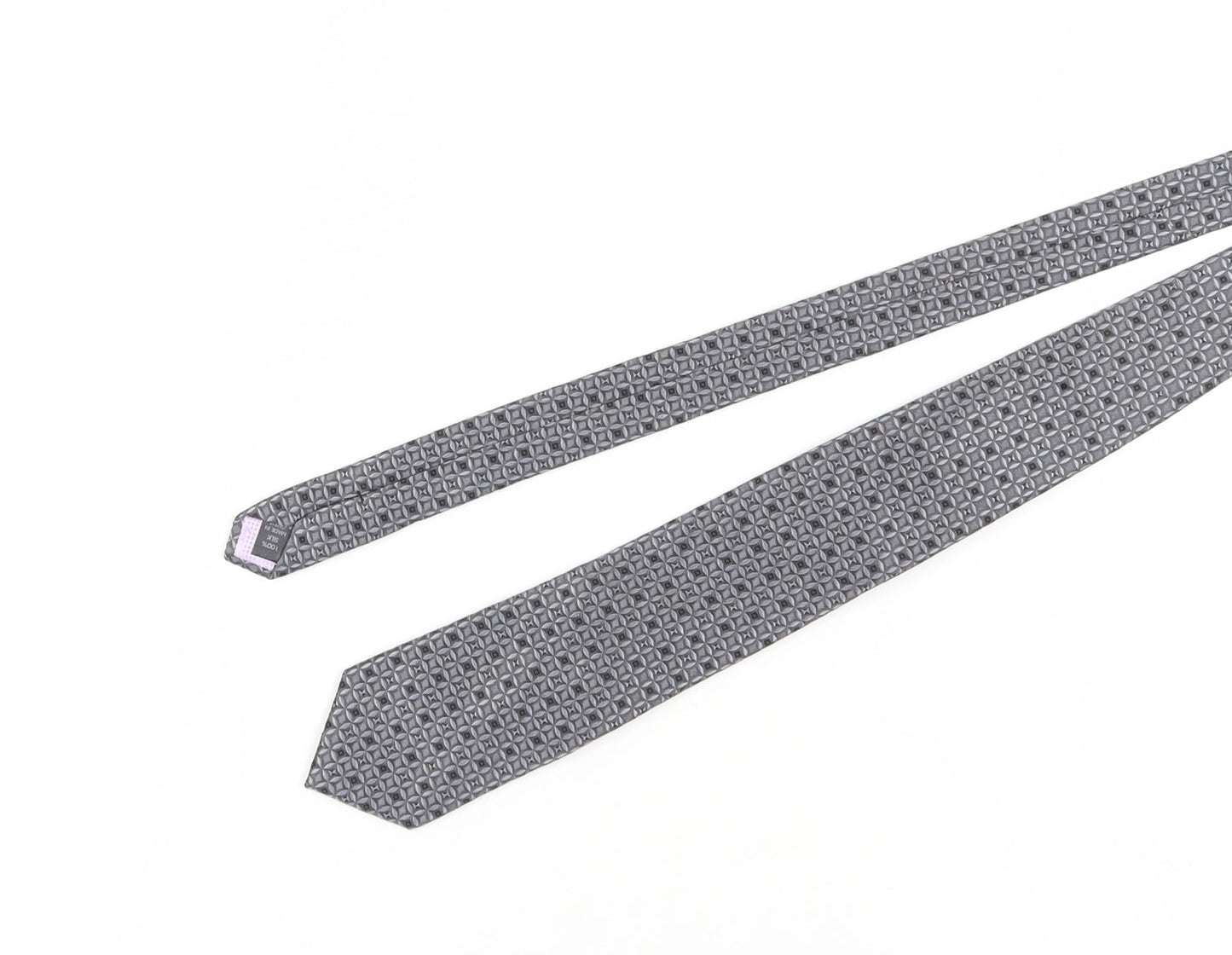 Jeff Banks Grey Geometric Silk Designer Tie