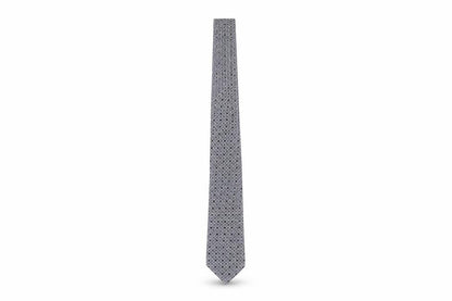 Mens Jeff Banks Grey Geometric 100% Silk Designer Tie