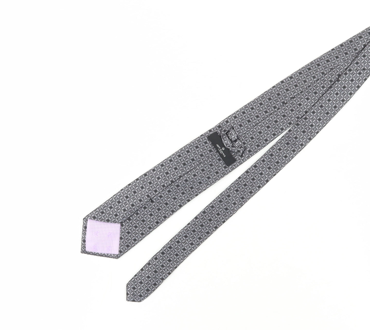 Jeff Banks Grey Geometric Silk Designer Tie