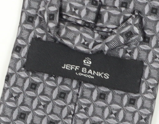 Jeff Banks Grey Geometric Silk Designer Tie