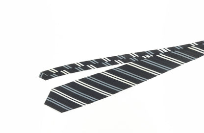 Mens Daniel Hechter Black Striped 100% Silk  Tie