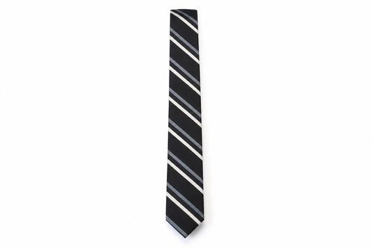 Mens Daniel Hechter Black Striped 100% Silk  Tie